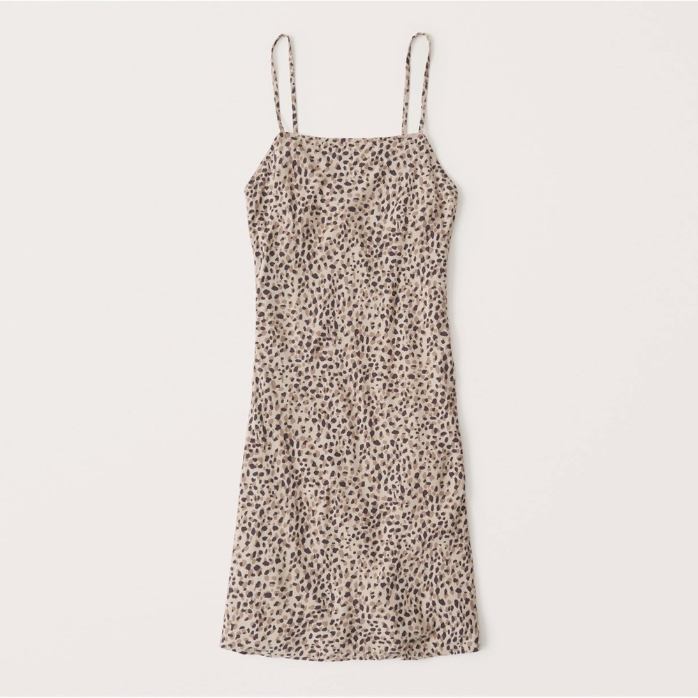 Abercrombie & Fitch Square Neck Mini Dress; color tan pattern; size XS